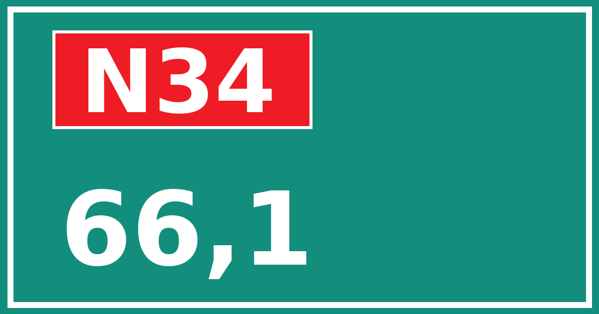 Hectometerbord N34 66,1