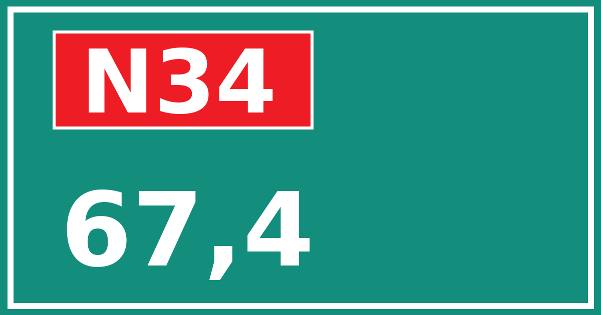 Hectometerbord N34 67,4