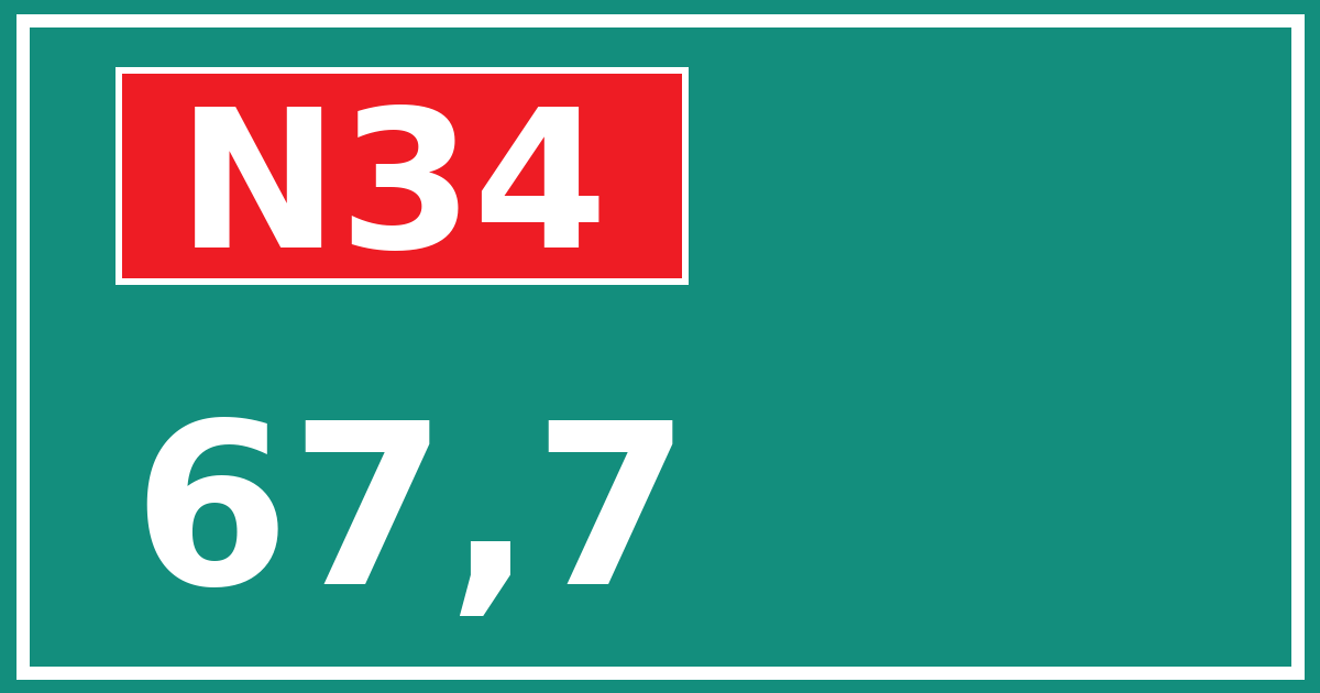 Hectometerbord N34 67,7