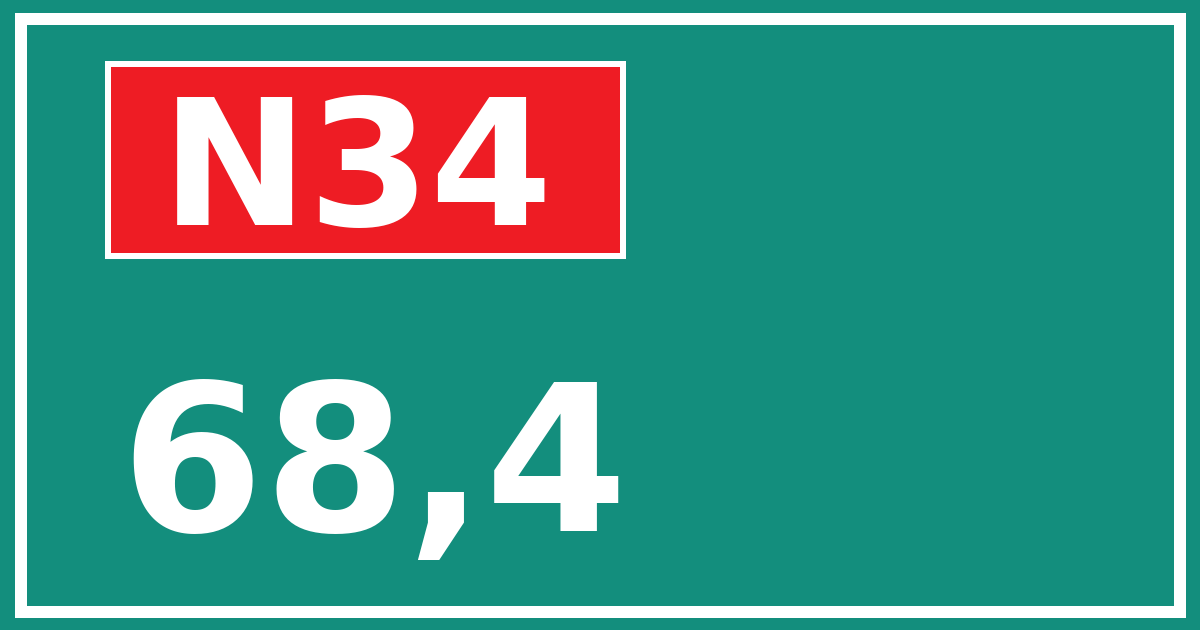 Hectometerbord N34 68,4