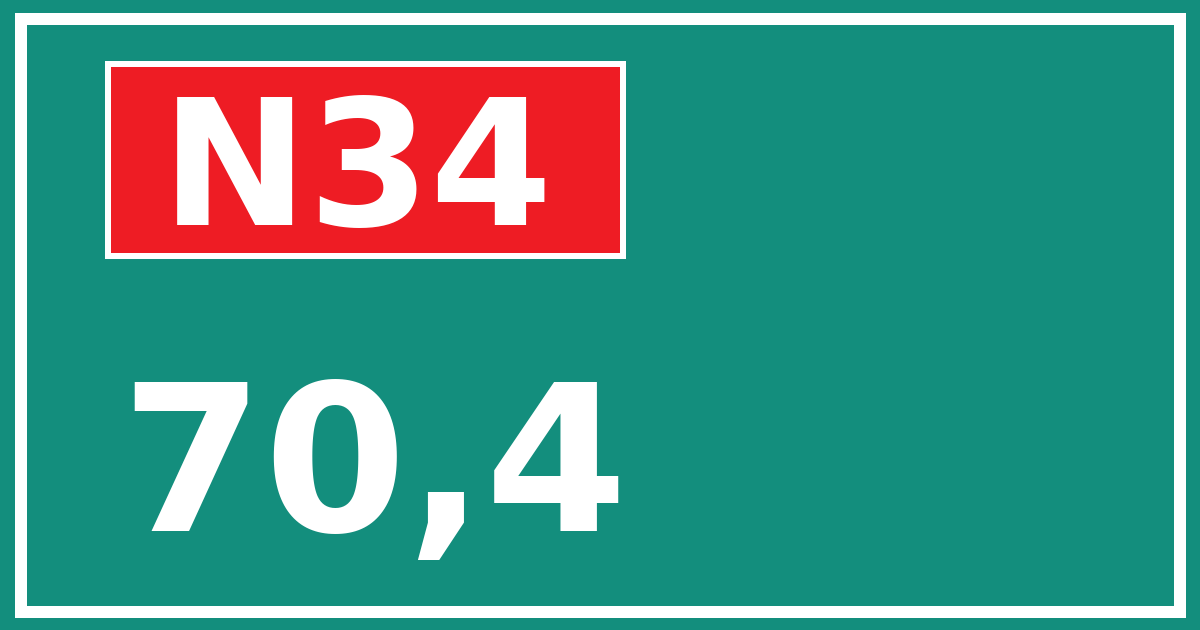 Hectometerbord N34 70,4