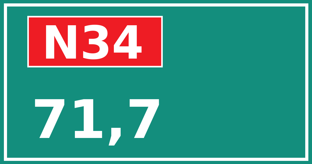 Hectometerbord N34 71,7