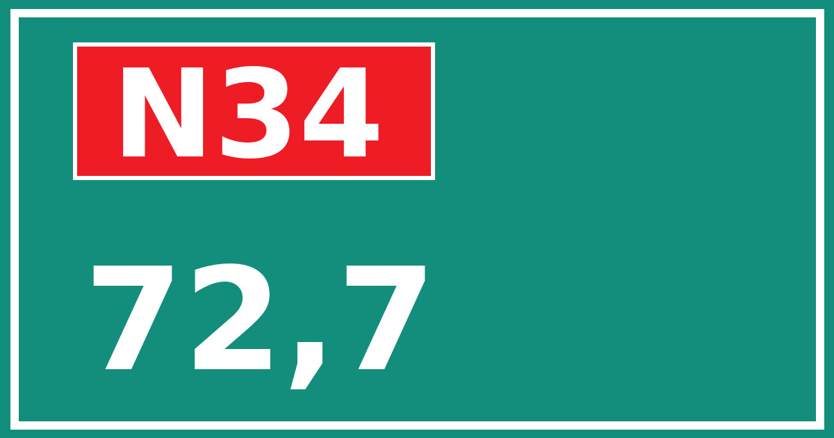Hectometerbord N34 72,7