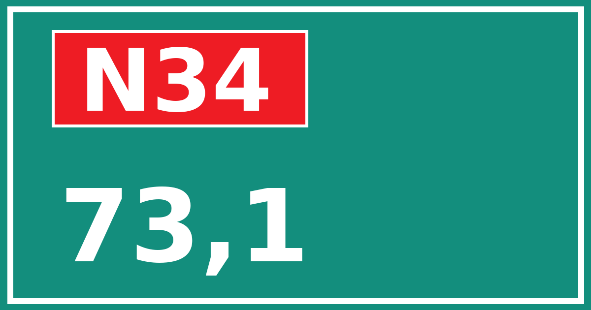 Hectometerbord N34 73,1