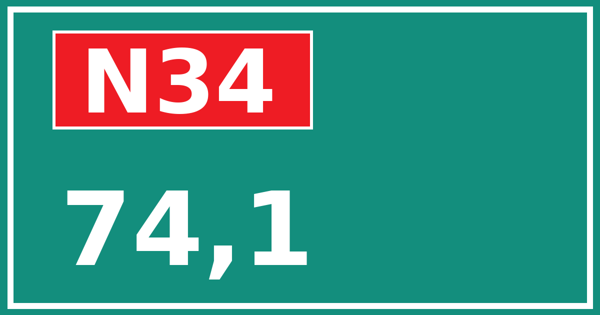 Hectometerbord N34 74,1