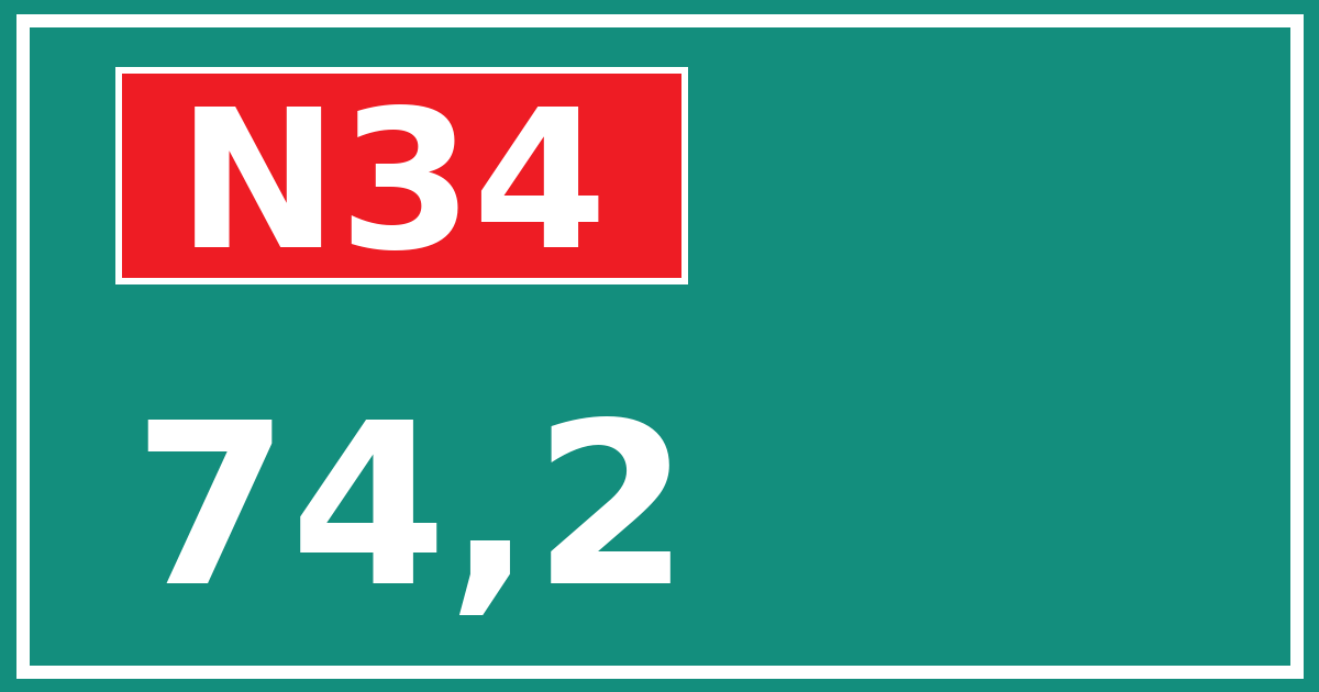 Hectometerbord N34 74,2