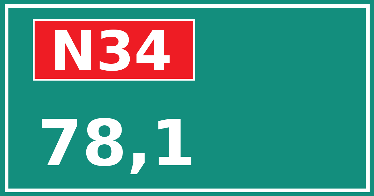 Hectometerbord N34 78,1