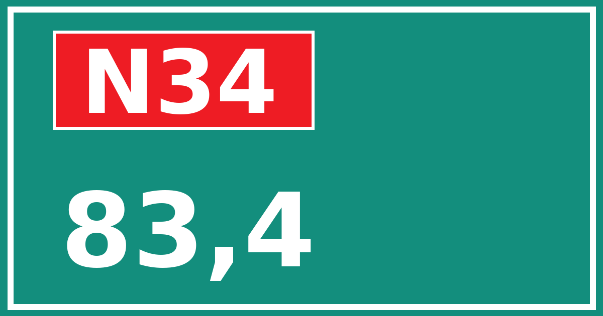 Hectometerbord N34 83,4