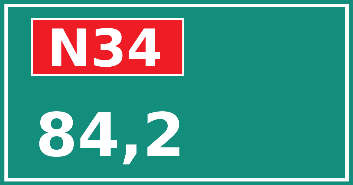 Hectometerbord N34 84,2