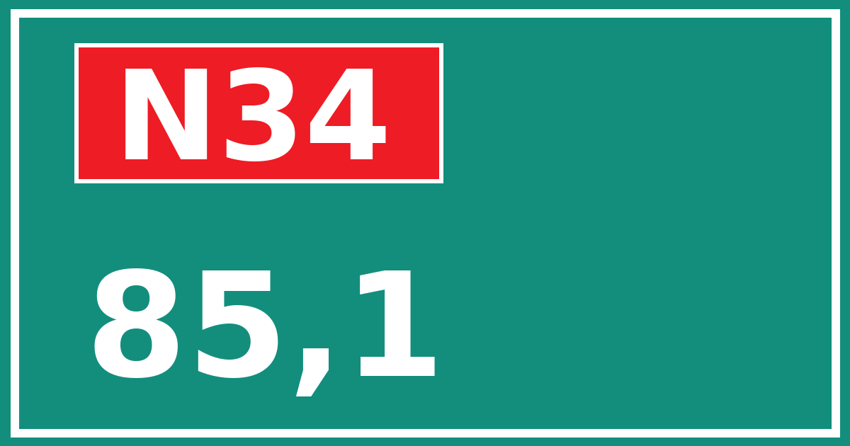 Hectometerbord N34 85,1