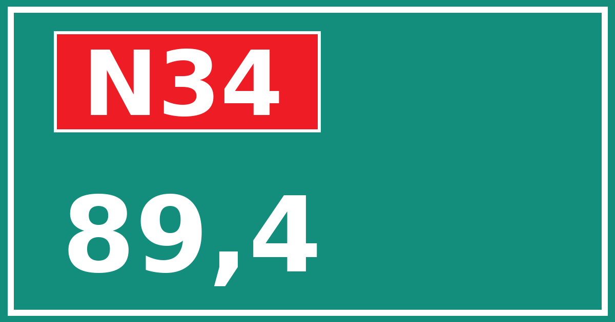 Hectometerbord N34 89,4