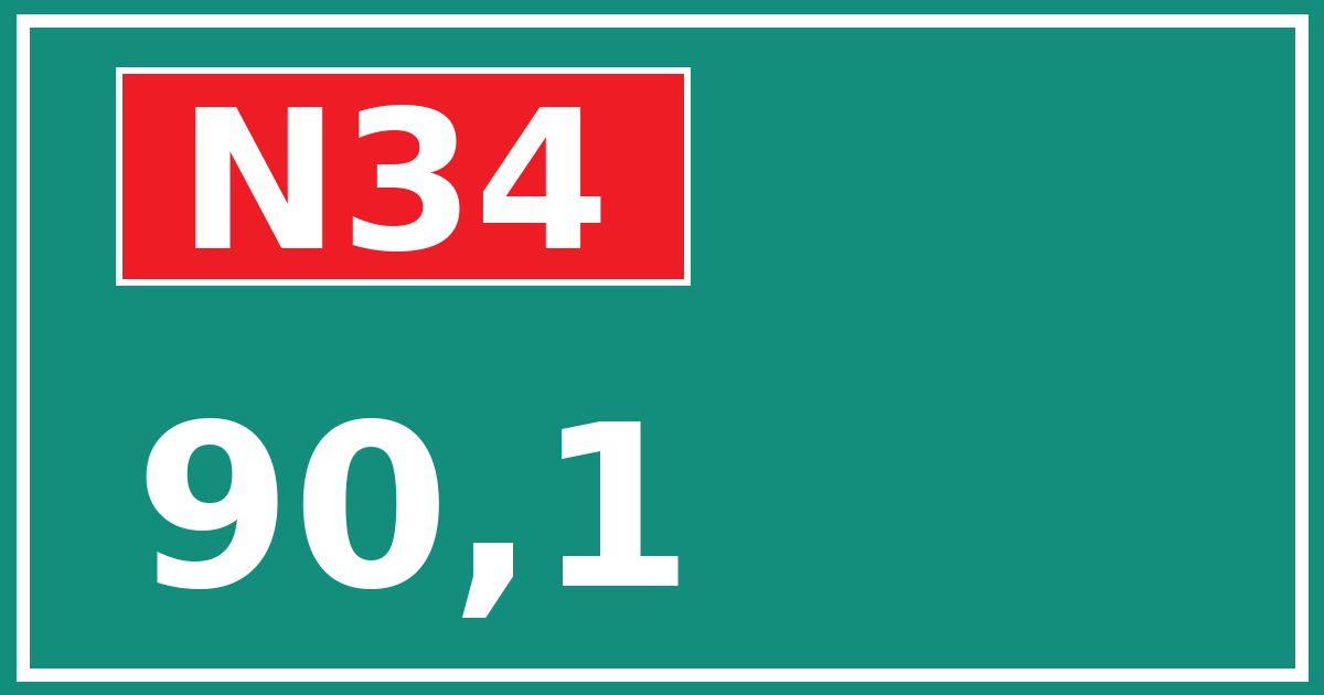 Hectometerbord N34 90,1