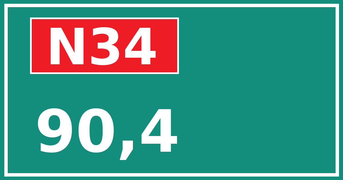 Hectometerbord N34 90,4