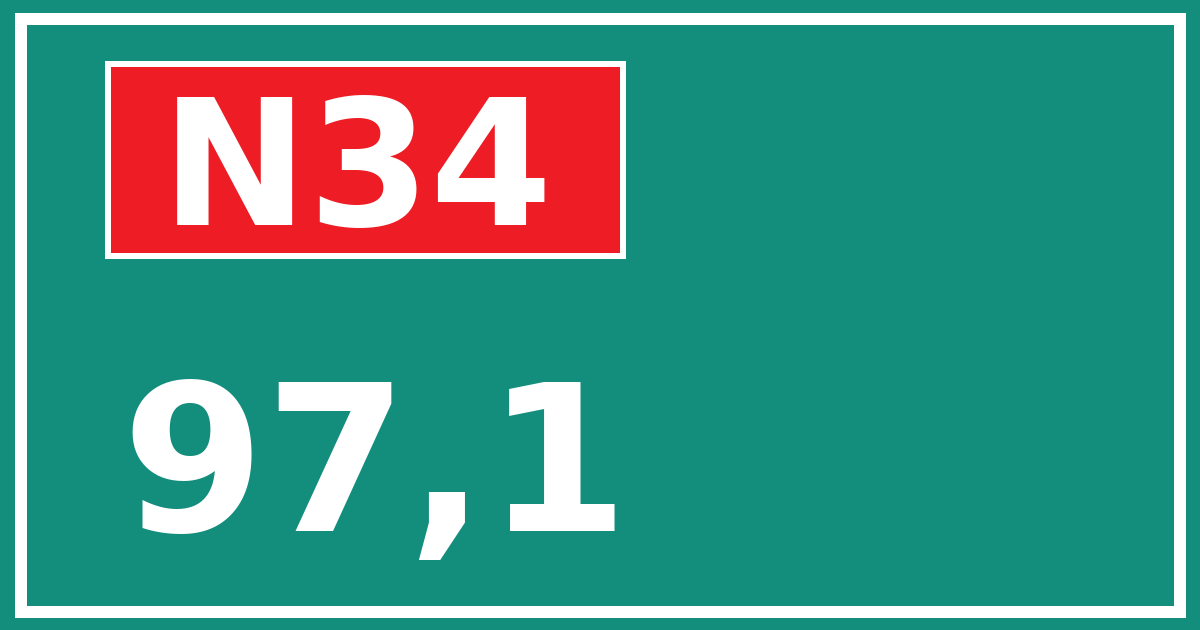 Hectometerbord N34 97,1