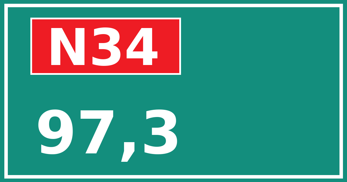 Hectometerbord N34 97,3