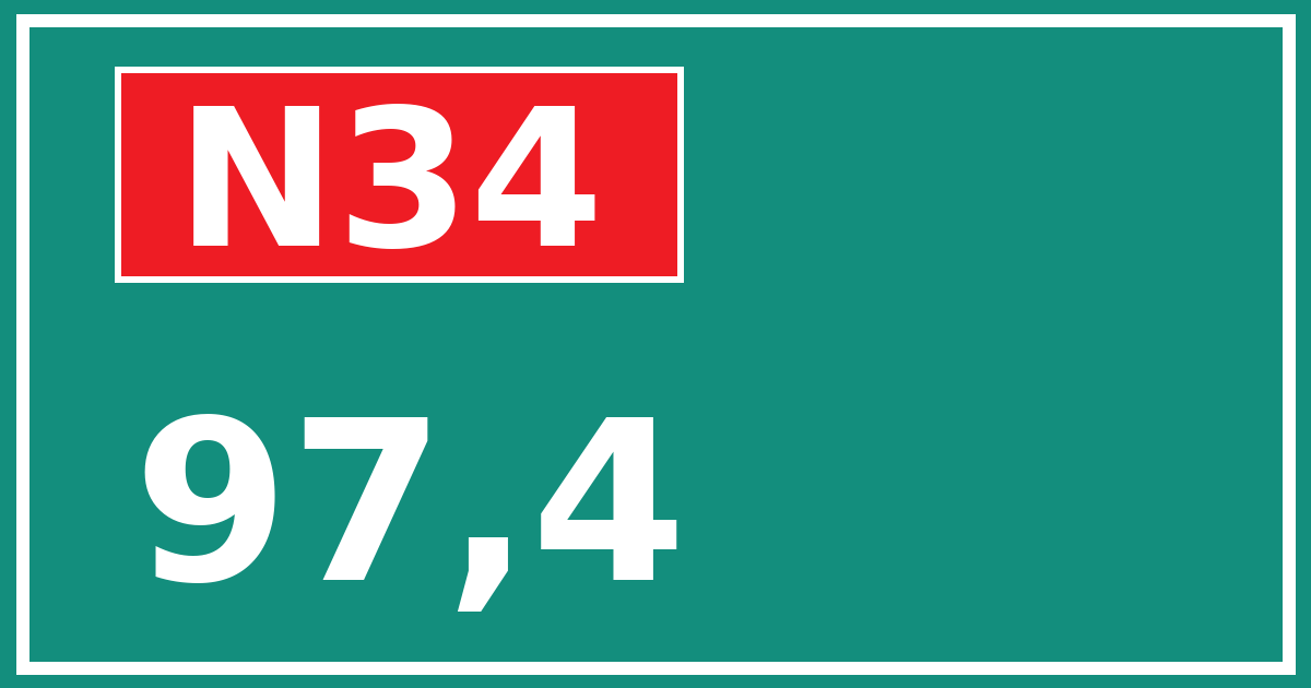Hectometerbord N34 97,4