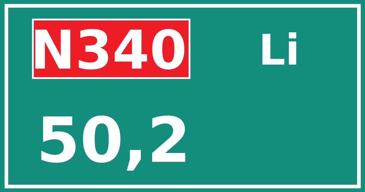 Hectometerbord N340 50,2 zijde Li