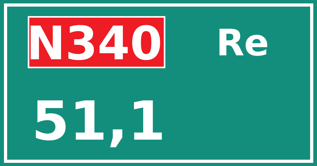 Hectometerbord N340 51,1 zijde Re