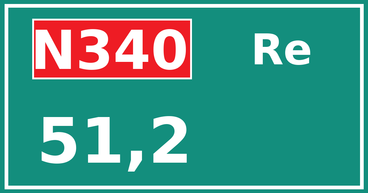 Hectometerbord N340 51,2 zijde Re