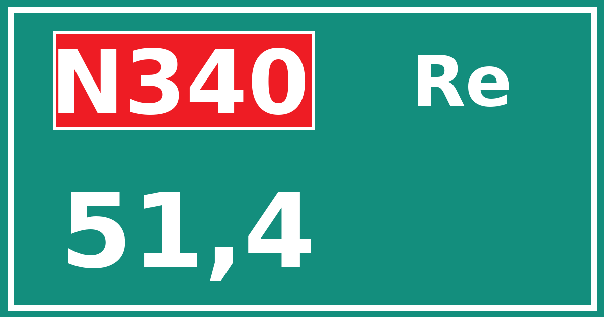 Hectometerbord N340 51,4 zijde Re