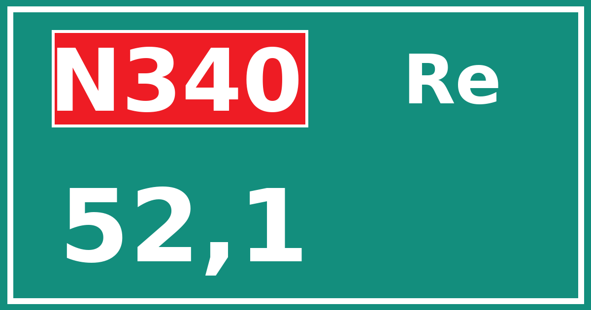 Hectometerbord N340 52,1 zijde Re
