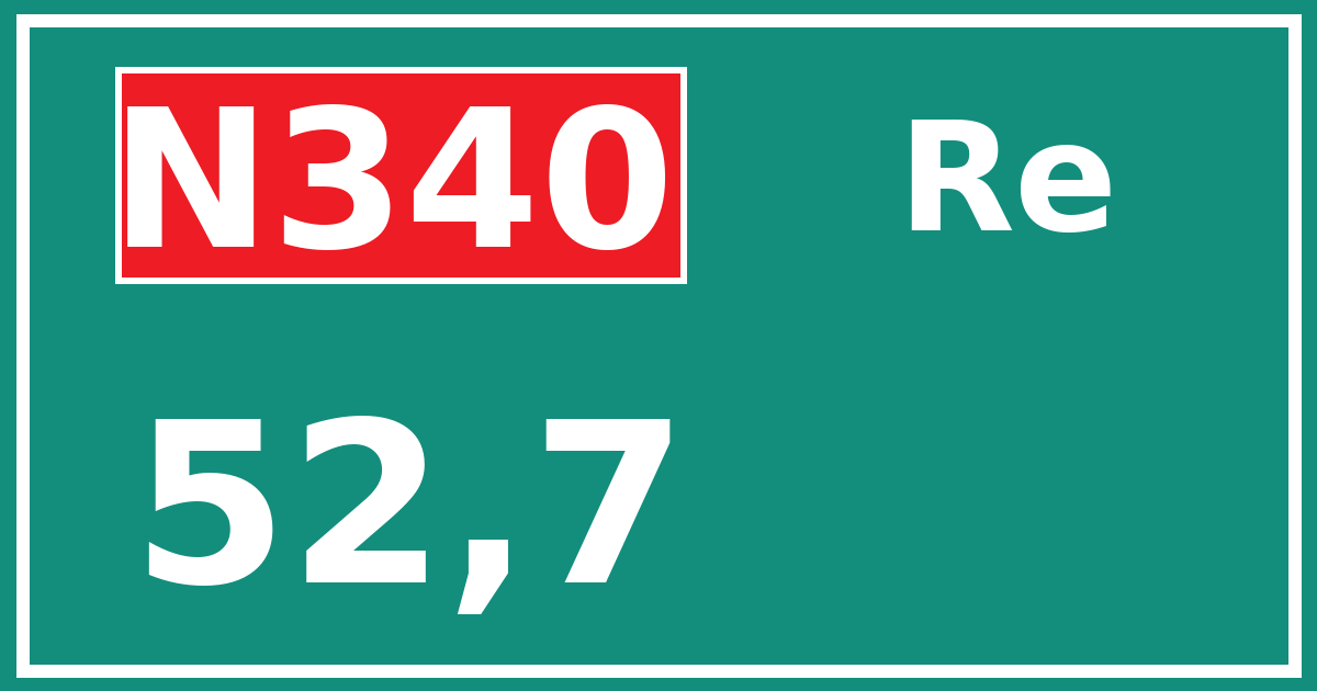 Hectometerbord N340 52,7 zijde Re