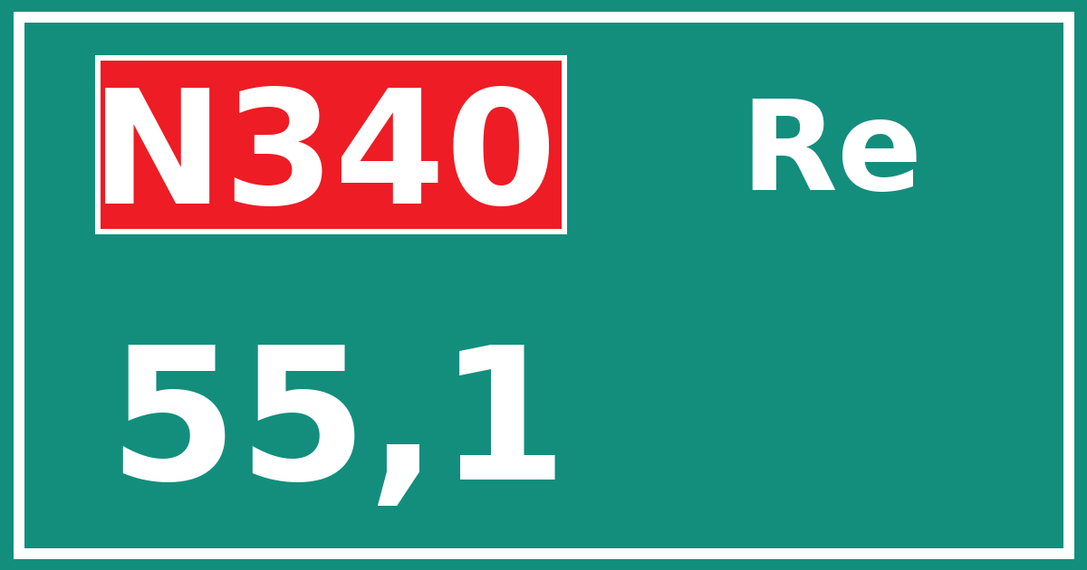 Hectometerbord N340 55,1 zijde Re