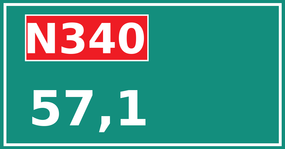 Hectometerbord N340 57,1