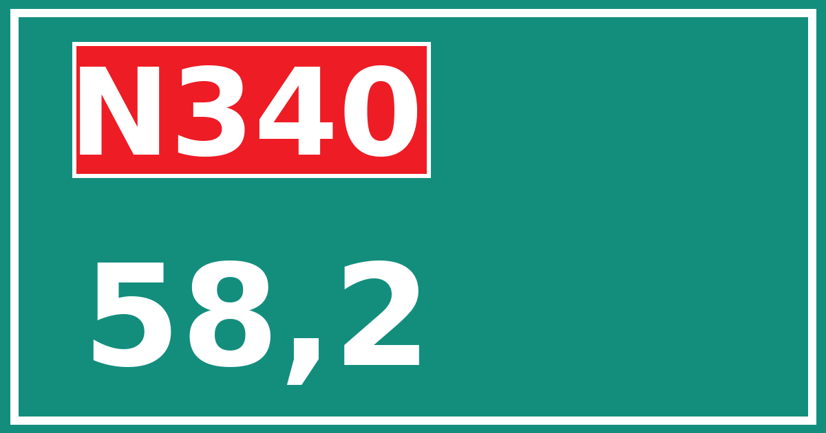 Hectometerbord N340 58,2