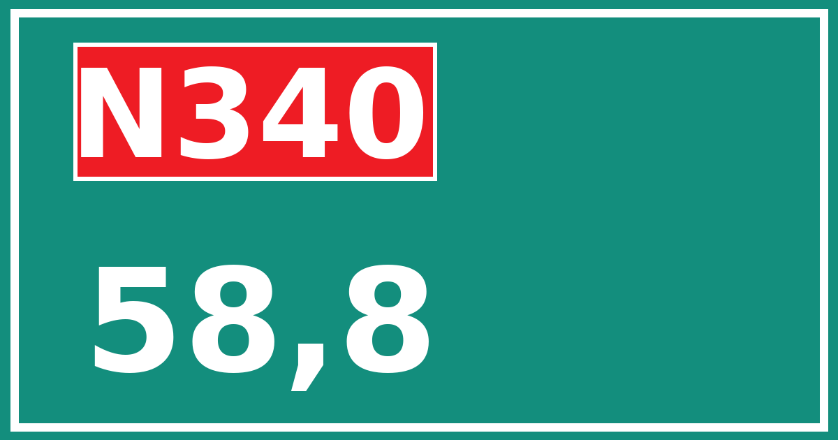 Hectometerbord N340 58,8
