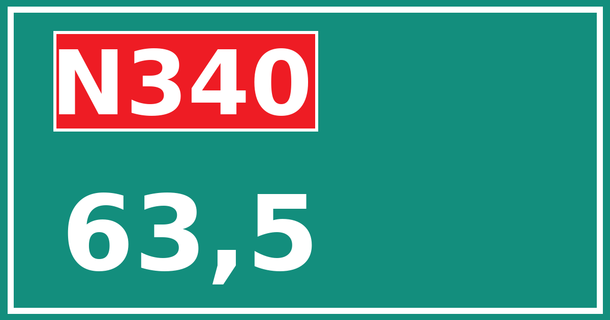 Hectometerbord N340 63,5