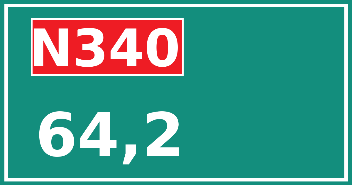 Hectometerbord N340 64,2