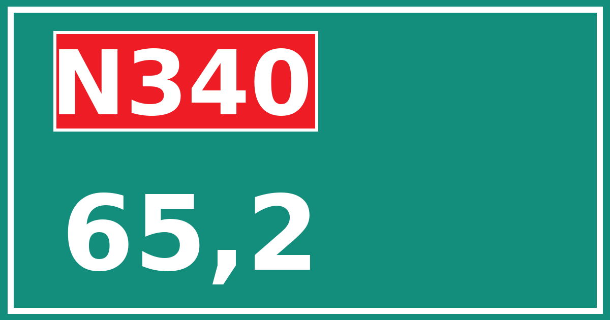 Hectometerbord N340 65,2