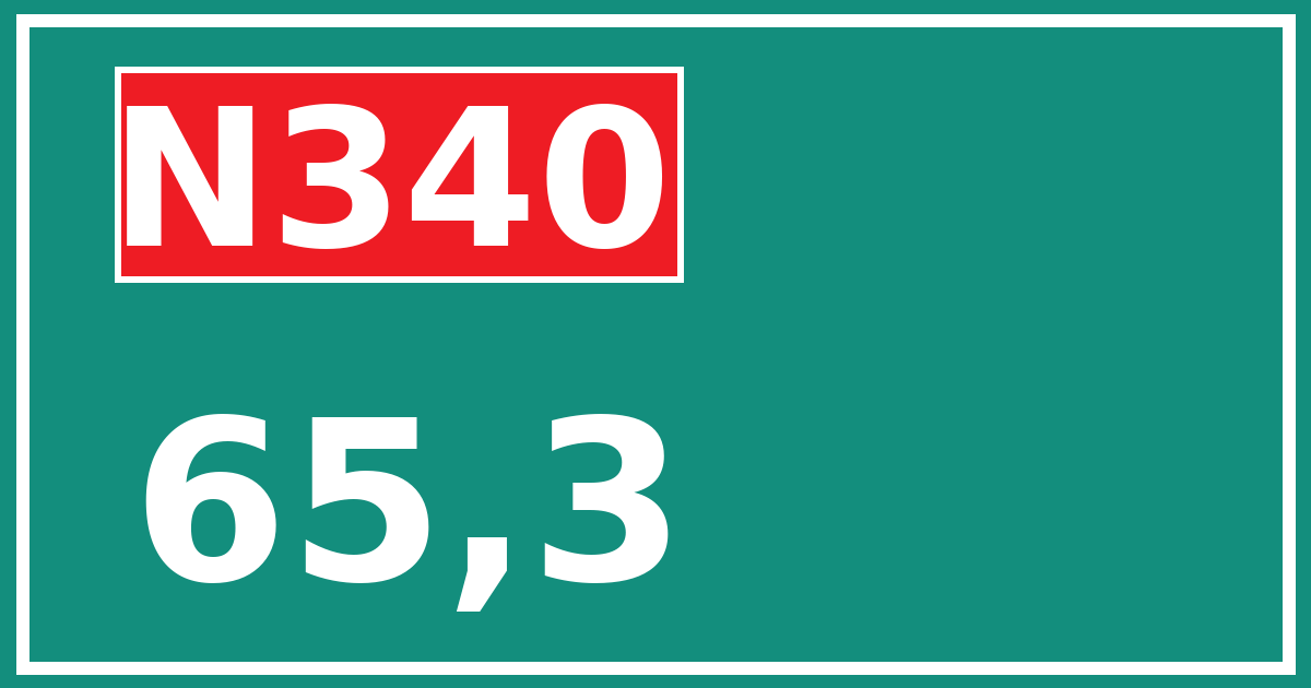 Hectometerbord N340 65,3