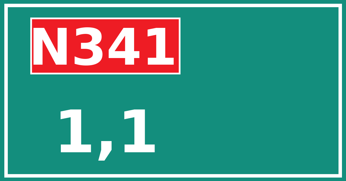 Hectometerbord N341 1,1