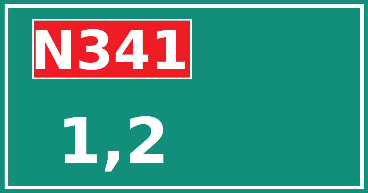 Hectometerbord N341 1,2