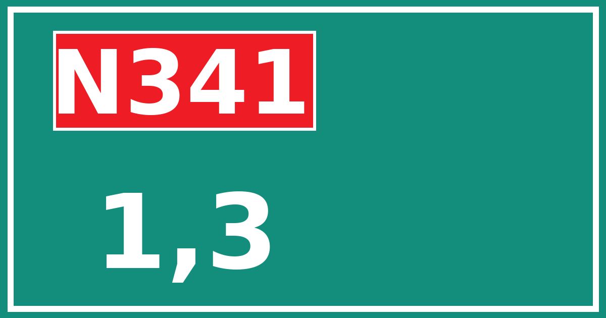 Hectometerbord N341 1,3