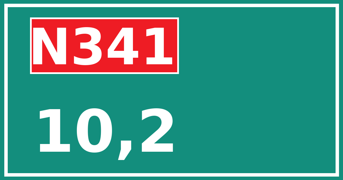 Hectometerbord N341 10,2