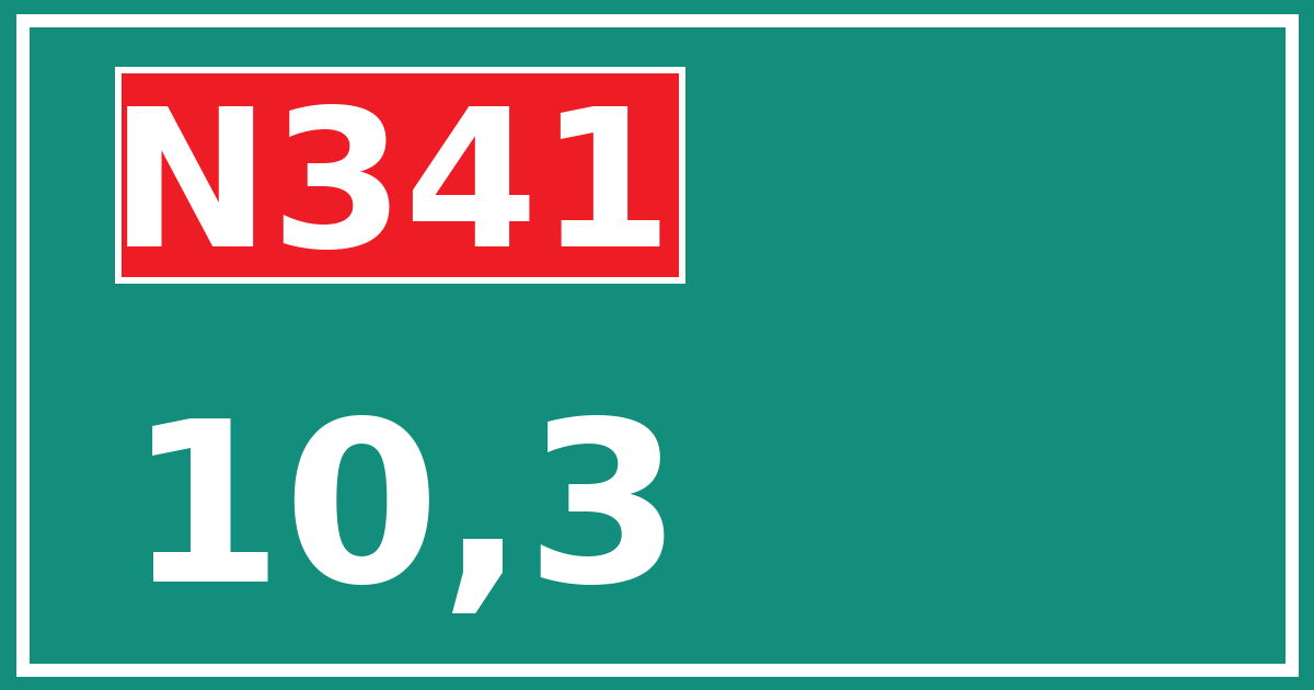 Hectometerbord N341 10,3