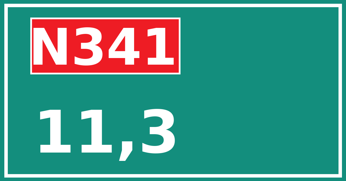 Hectometerbord N341 11,3