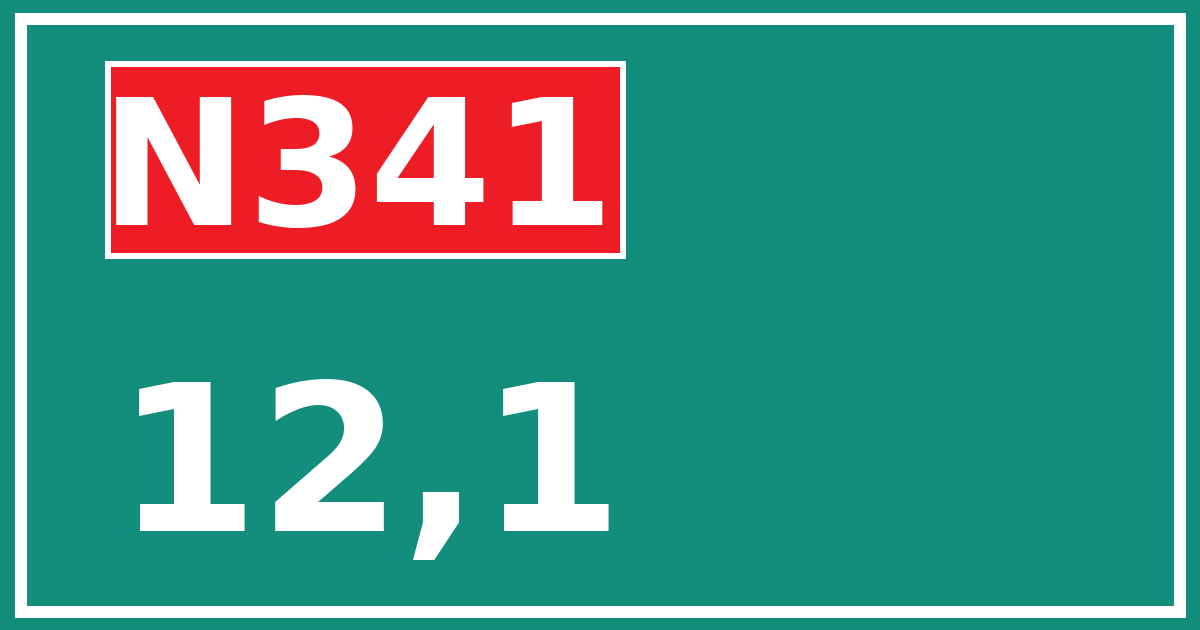 Hectometerbord N341 12,1