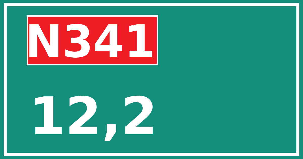 Hectometerbord N341 12,2