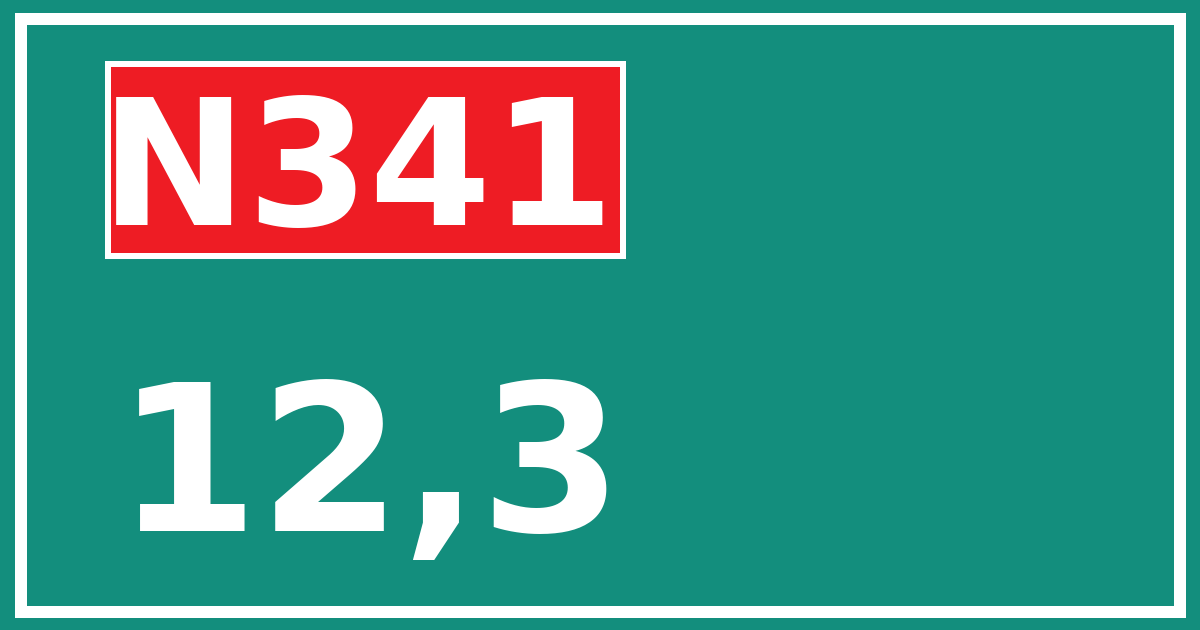 Hectometerbord N341 12,3