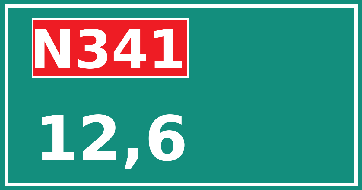 Hectometerbord N341 12,6