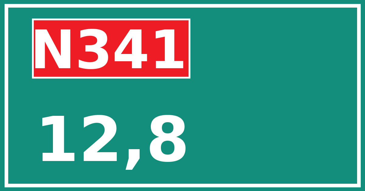 Hectometerbord N341 12,8