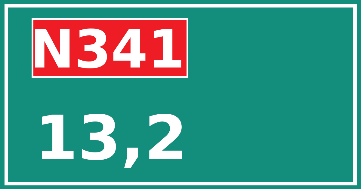 Hectometerbord N341 13,2