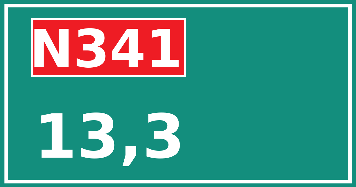 Hectometerbord N341 13,3