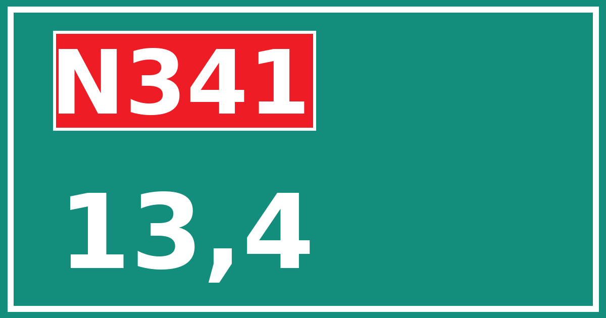 Hectometerbord N341 13,4