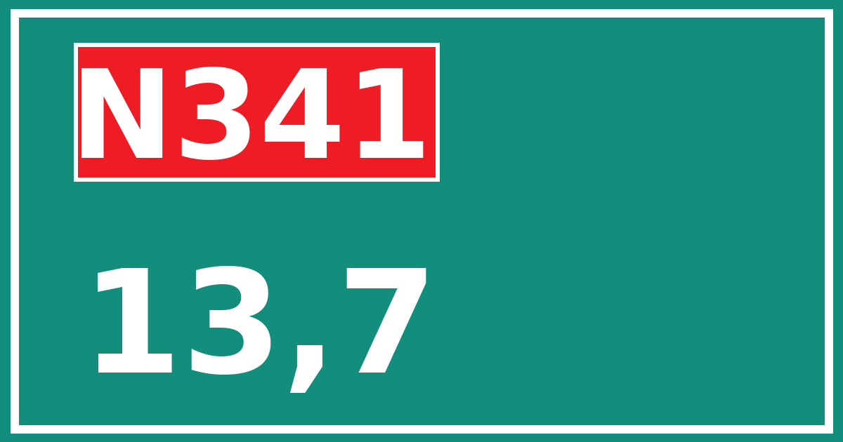 Hectometerbord N341 13,7
