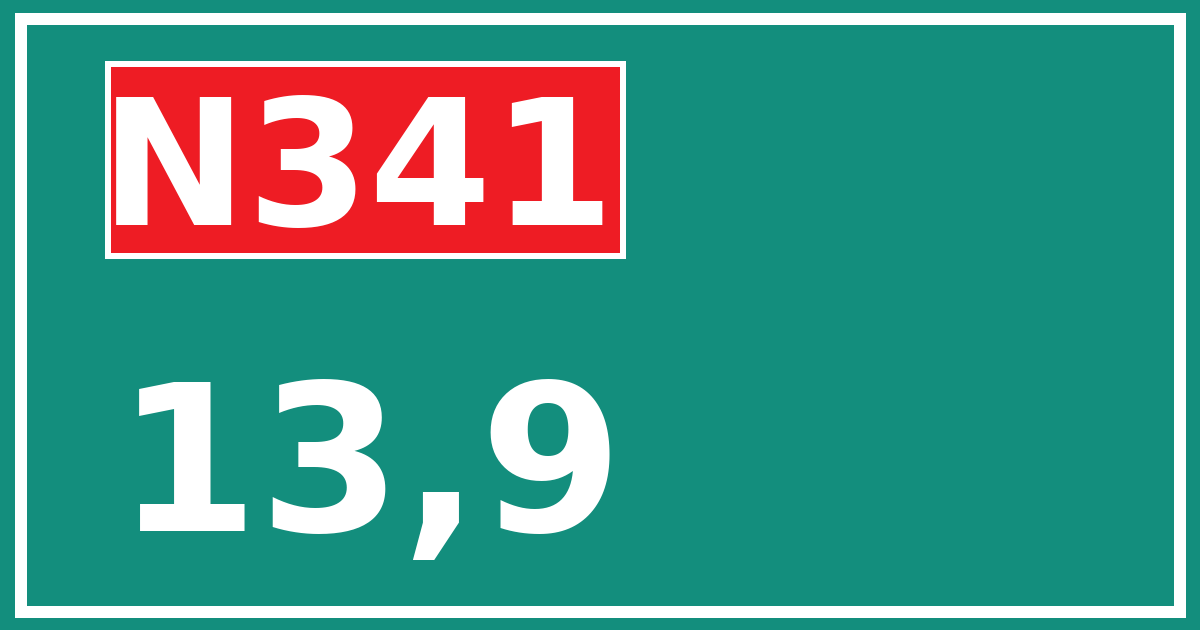 Hectometerbord N341 13,9